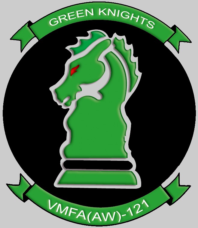 vmfa(aw)-121 green knights insignia crest patch badge marine fighter attack squadron 04