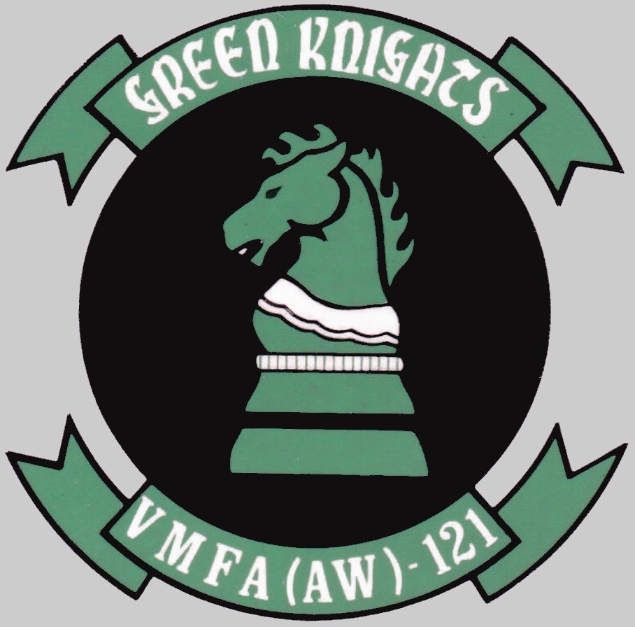 vmfa(aw)-121 green knights insignia crest patch badge marine fighter attack squadron usmc f-35b lightning ii 02c