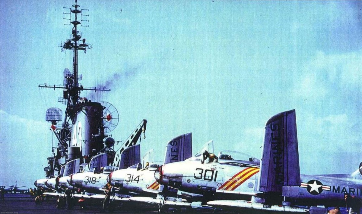 vmf-122 marine fighter squadron fj-2 fury 27 uss coral sea cva-43