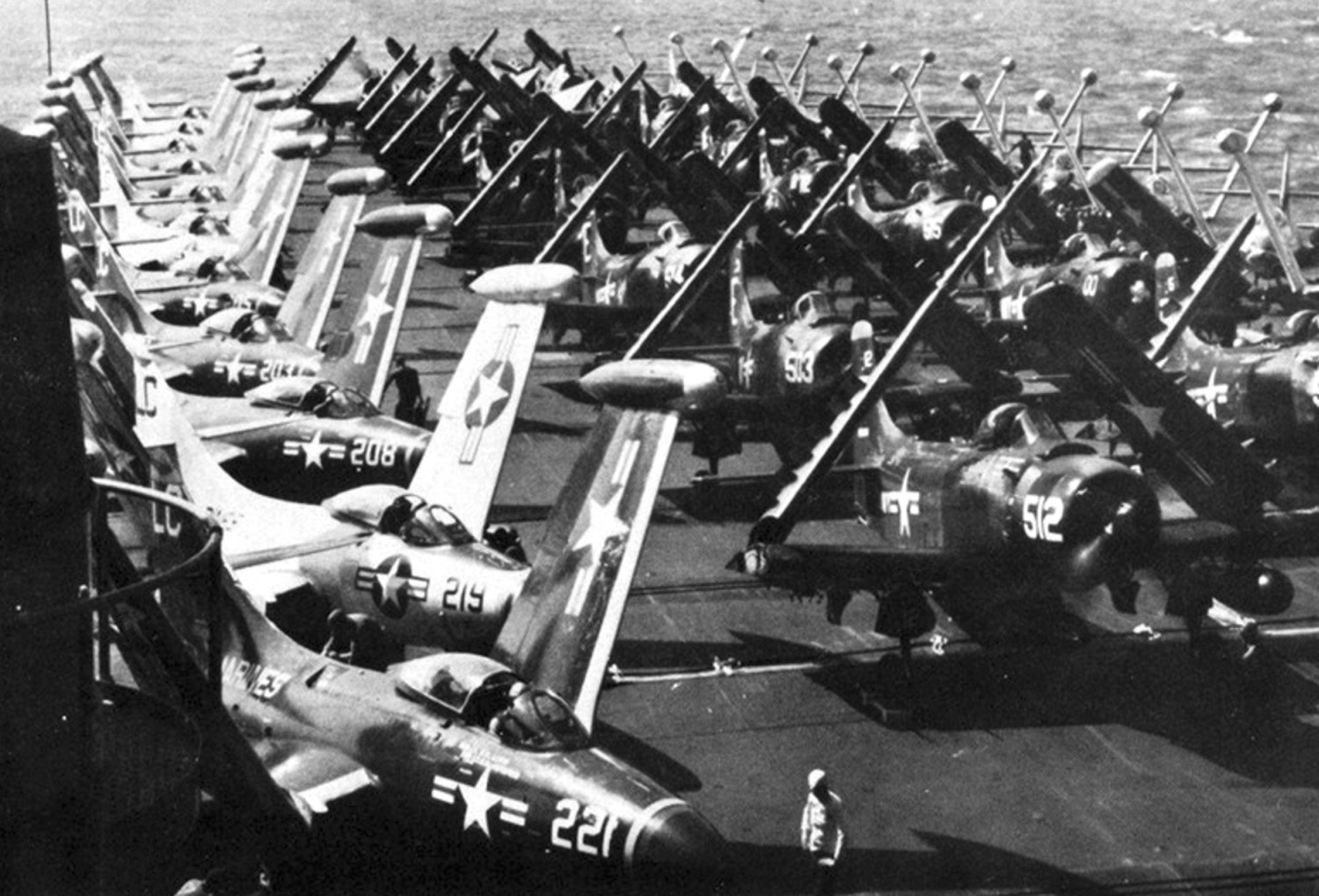 vmf-122 marine fighter squadron f9f-5 panther cvg-8 uss coral sea cva-43 1953 142