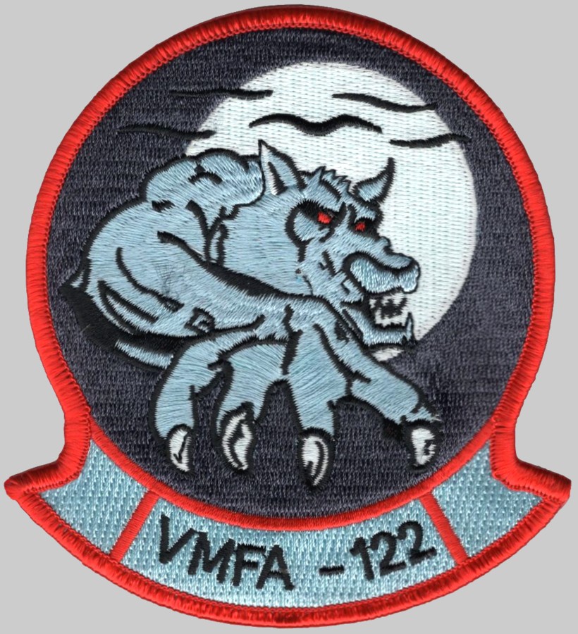 vmfa-122 werewolves insignia crest patch badge marine fighter attack squadron usmc 04