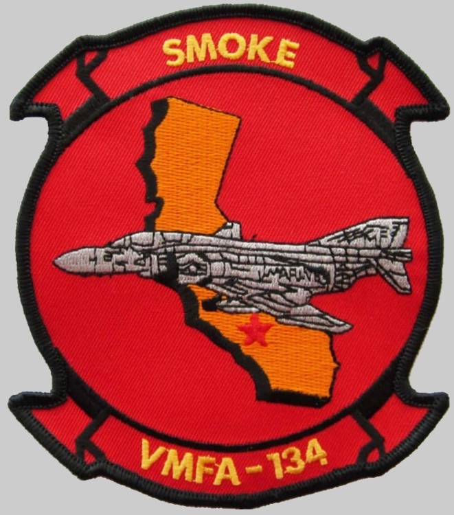 vmfa-134 smoke insignia patch crest badge marine fighter attack squadron f-4 phantom ii 03