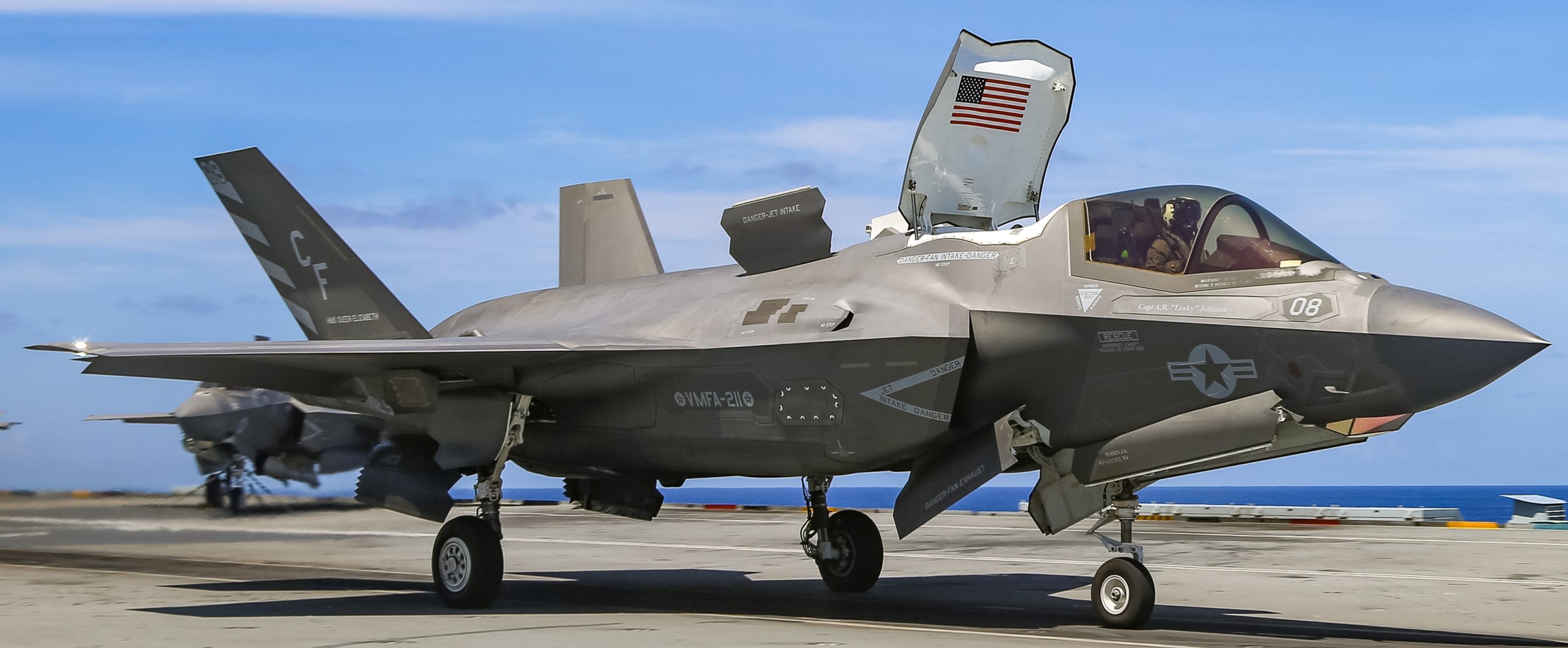 vmfa-211 wake island avengers f-35b lightning ii jsf marine fighter attack squadron 191 hms queen elizabeth csg21