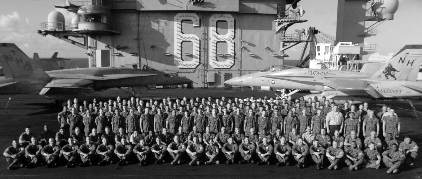 vmfa-232 red devils marine fighter attack squadron usmc f/a-18c hornet 198 group photo uss nimitz cvn-68