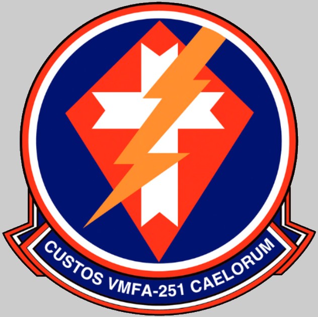 vmfa-251 thunderbolts insignia crest patch badge marine fighter attack squadron usmc f/a-18 hornet 03x