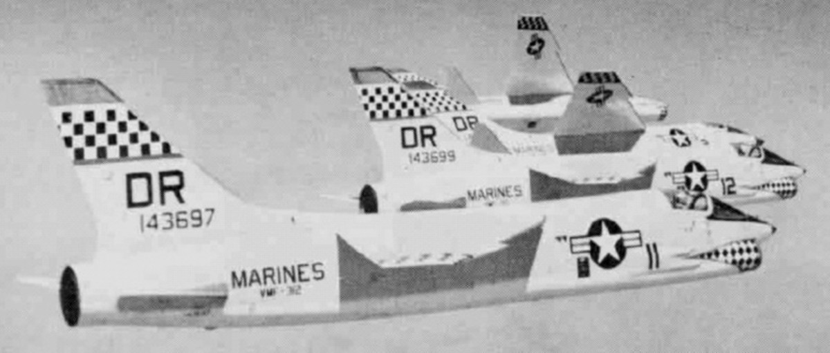 vmf-312 checkerboards marine fighter squadron usmc f8u-1 crusader 94
