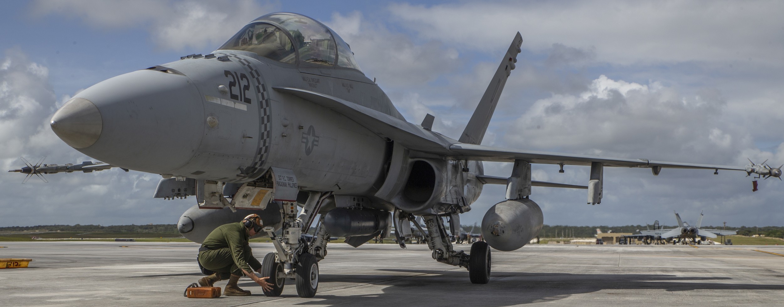 vmfa-312 checkerboards marine fighter attack squadron usmc f/a-18d hornet 137 cope north andersen afb guam