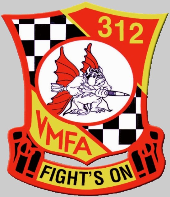 vmfa-312 checkerboards insignia crest patch badge marine fighter attack squadron usmc 02x