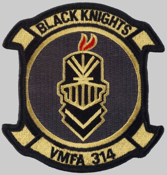 vmfa-314 black knights insignia crest patch badge marine fighter attack squadron usmc 03p