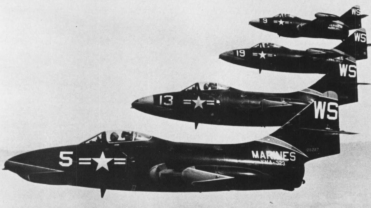 vma-323 death rattlers marine attack squadron usmc f9f-2 panther 02