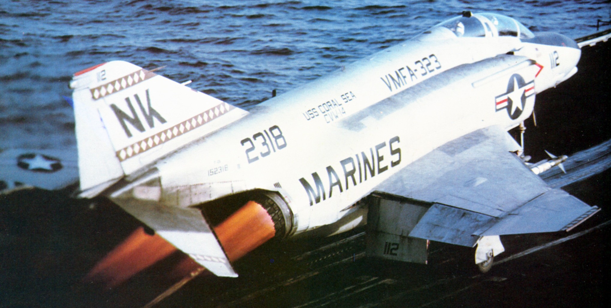 vmfa-323 death rattlers marine fighter attack squadron f-4n phantom ii 184 cvw-14 uss coral sea cv-43