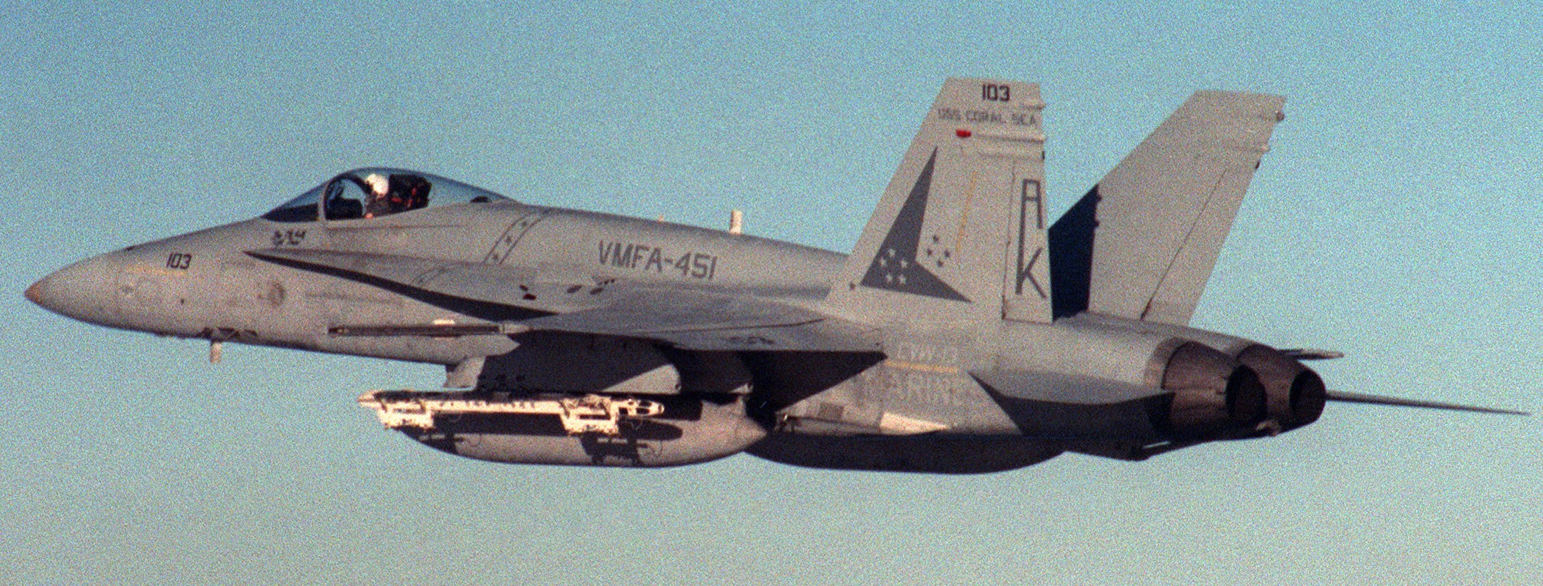 vmfa-451 warlords marine fighter attack squadron usmc f/a-18a hornet 02 carrier air wing cvw-13 uss coral sea cv-43