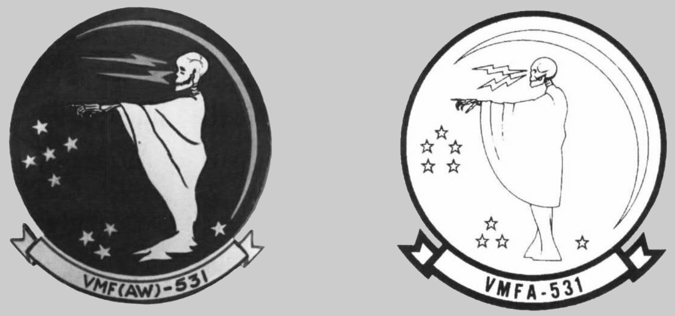 vmfa-531 grey ghosts insignia crest patch badge marine fighter attack squadron 03 vmf(aw)-531