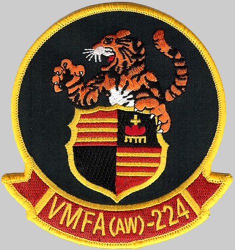vmfa(aw)-224 bengals insignia crest patch badge marine fighter attack squadron usmc 02p