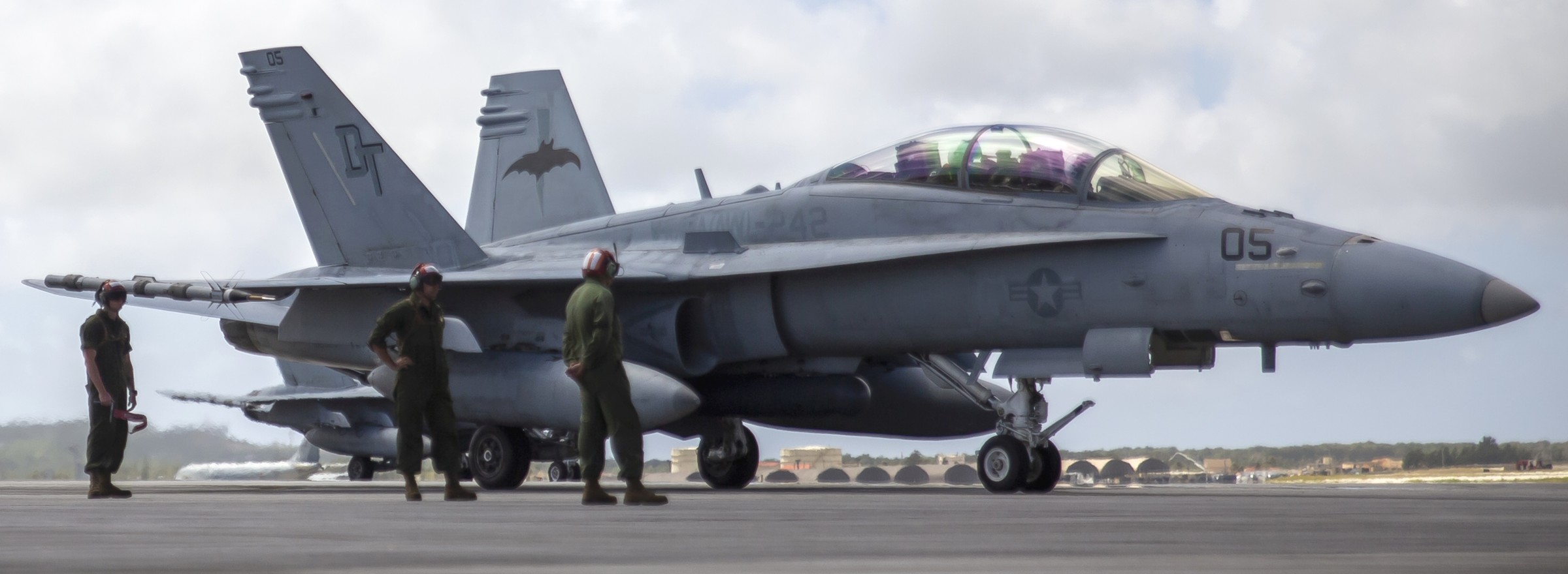 vmfa(aw)-242 bats marine all-weather fighter attack squadron usmc f/a-18d hornet 100
