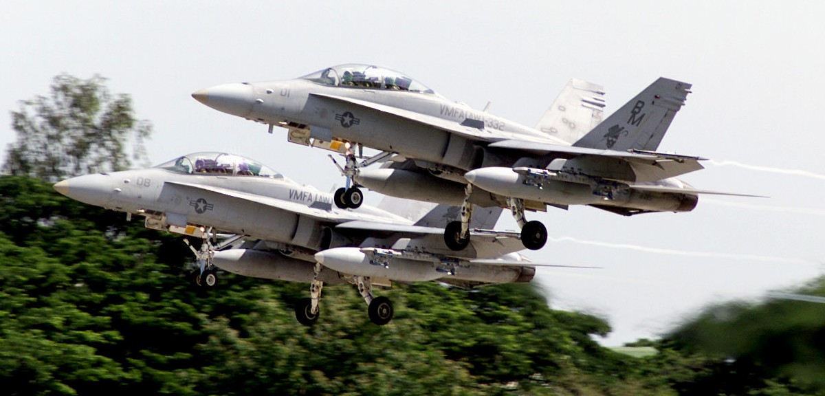 vmfa(aw)-332 moonlighters marine fighter attack squadron all-weather f/a-18d hornet 08 korat air base thailand cobra gold