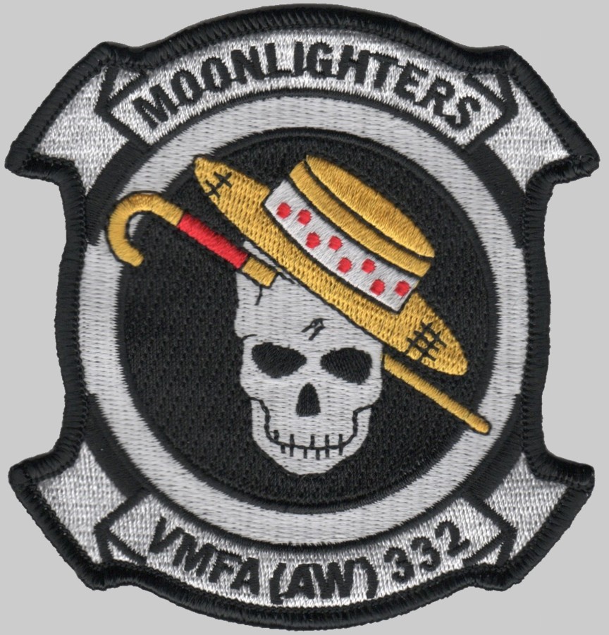 vmfa(aw)-332 moonlighters insignia crest patch badge marine fighter attack squadron all-weather usmc 02p