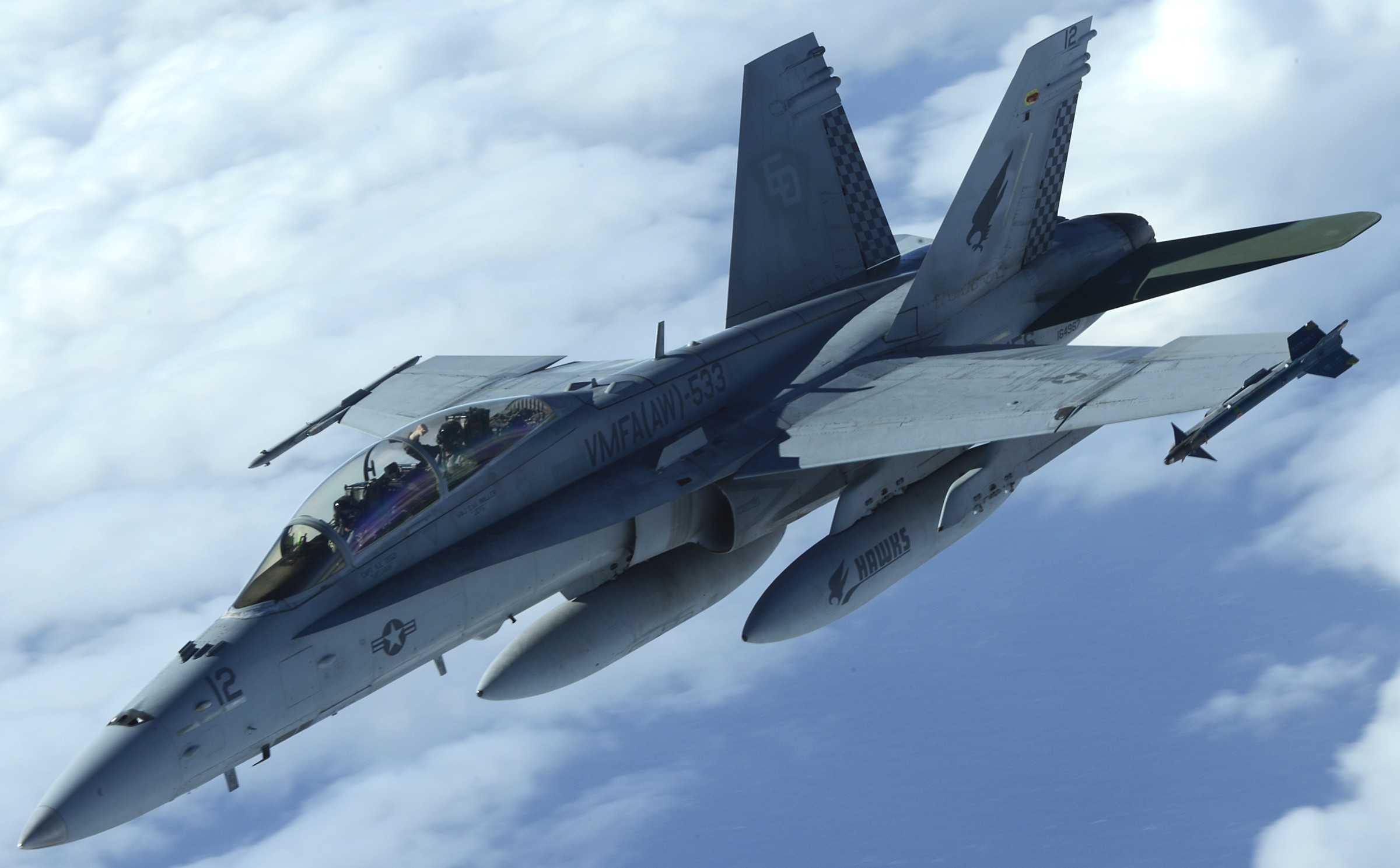 vmfa(aw)-533 hawks marine fighter attack squadron usmc f/a-18d hornet 27