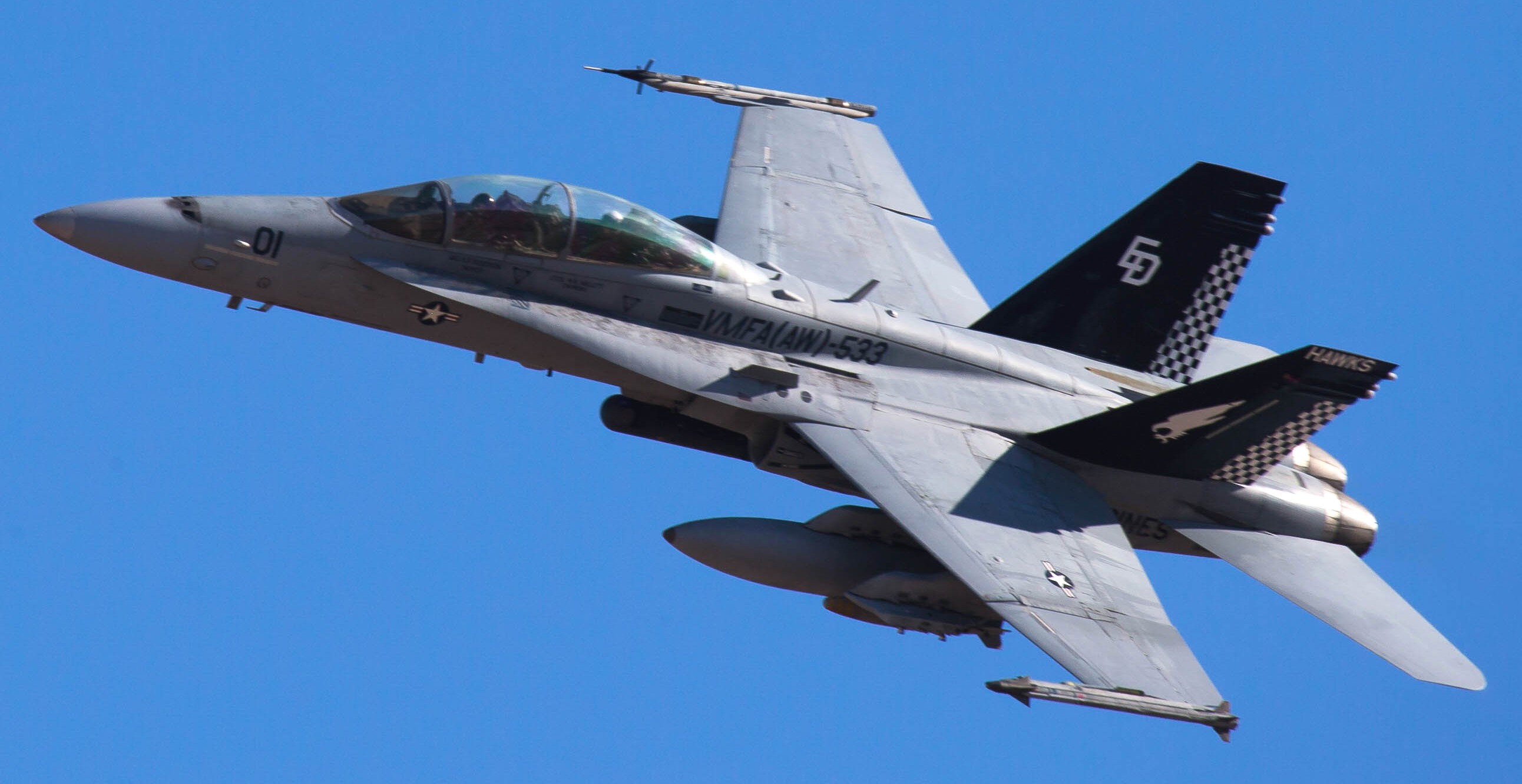 vmfa(aw)-533 hawks marine fighter attack squadron usmc f/a-18d hornet 49