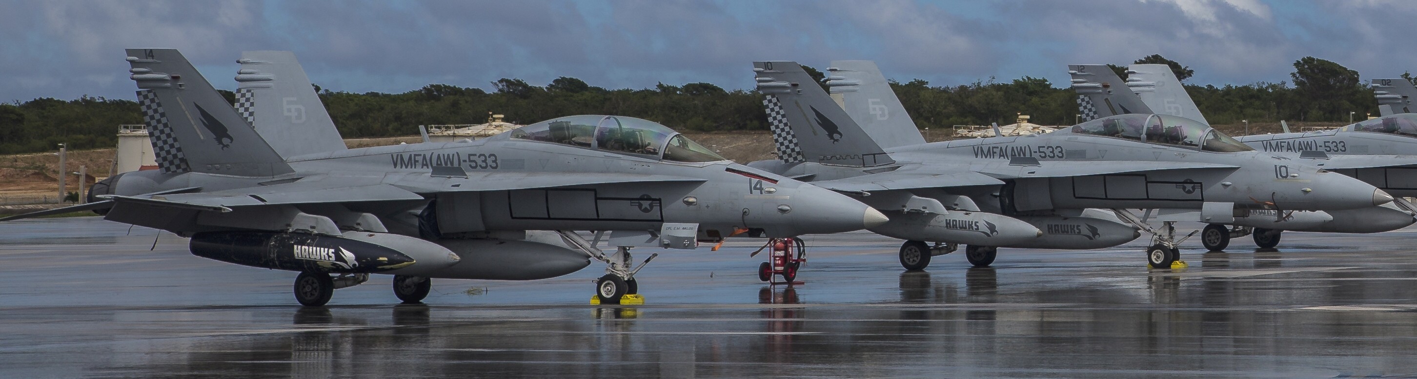 vmfa(aw)-533 hawks marine fighter attack squadron usmc f/a-18d hornet 57 andersen afb guam