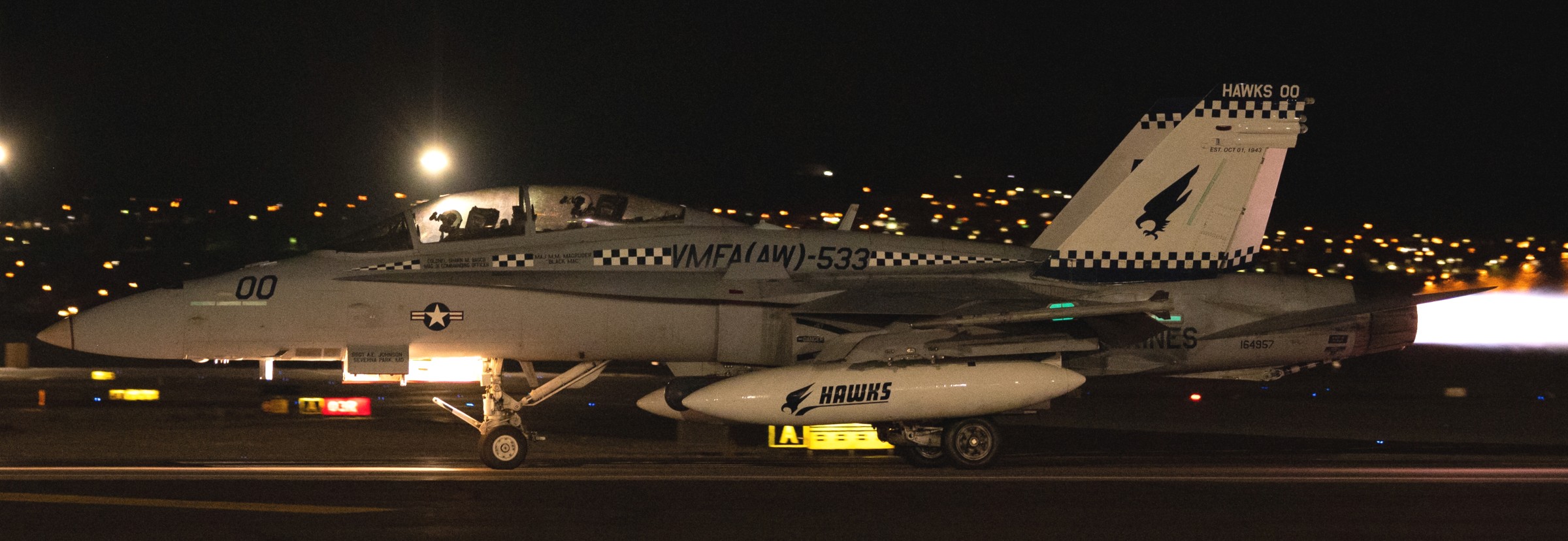 vmfa(aw)-533 hawks marine fighter attack squadron usmc f/a-18d hornet 90 exercise red flag nellis afb nevada