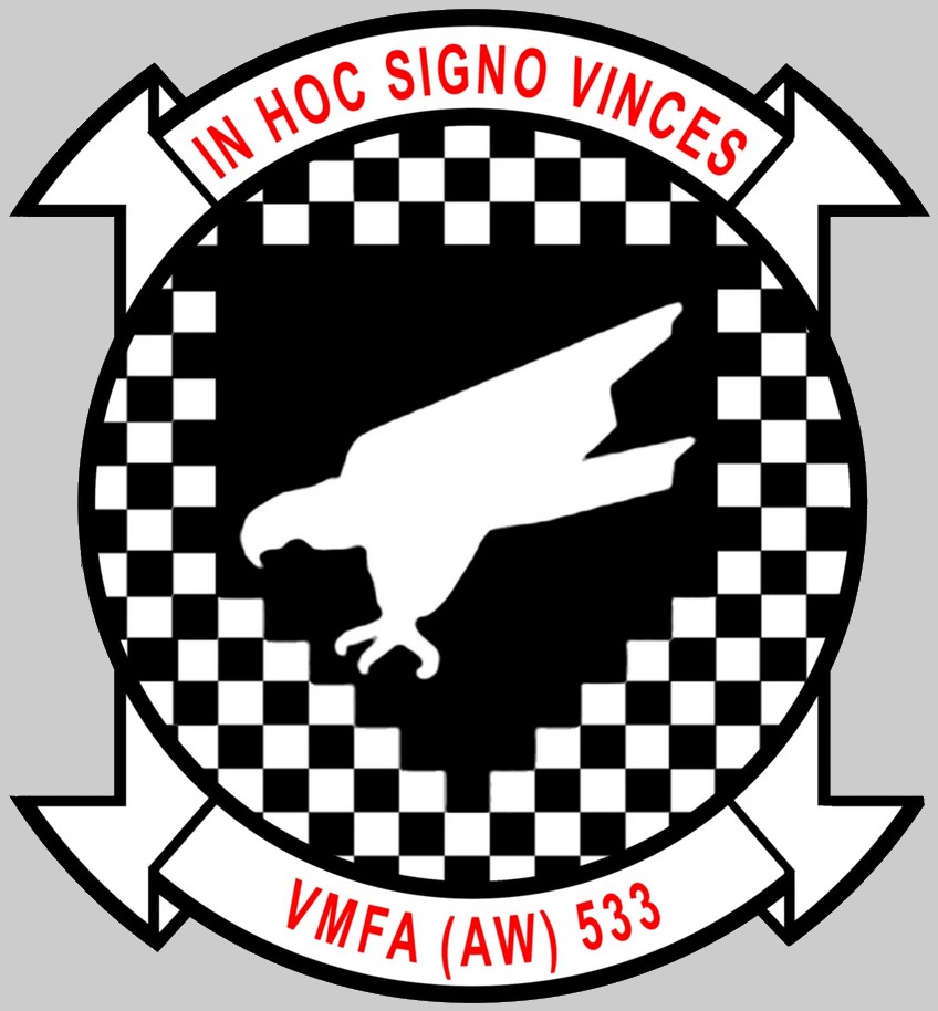 vmfa(aw)-533 hawks insignia crest patch badge marine fighter attack squadron usmc f/a-18d hornet 02x
