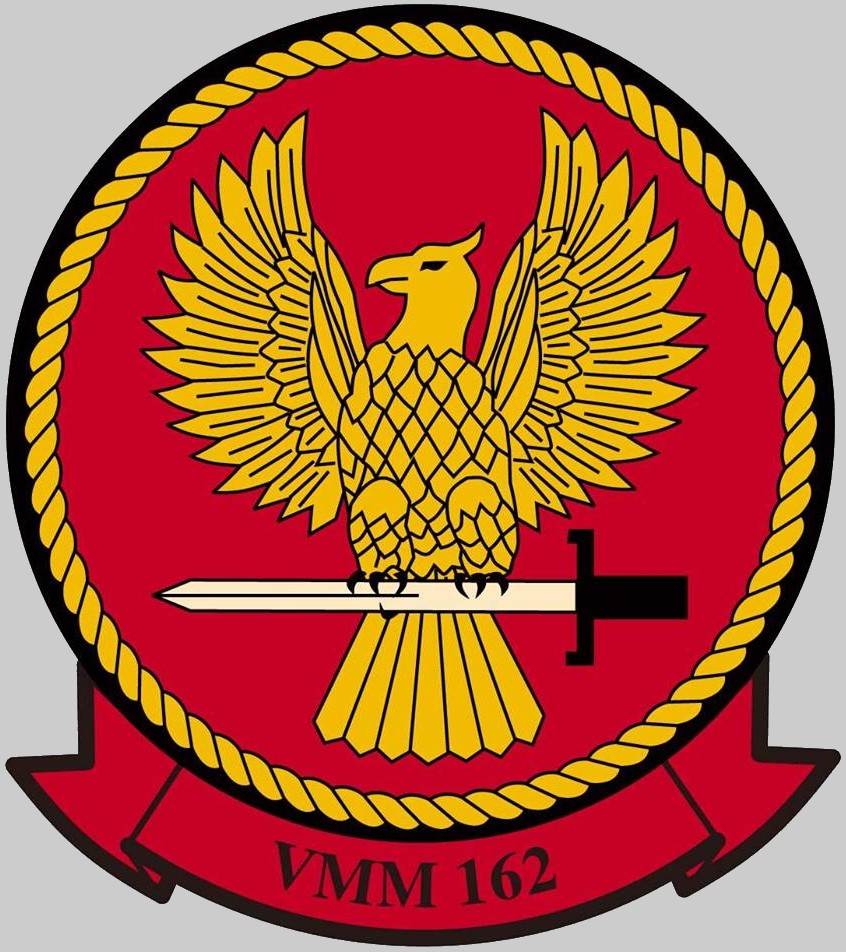 vmm-162 golden eagles insignia crest patch badge marine medium tiltrotor squadron mv-22b osprey usmc
