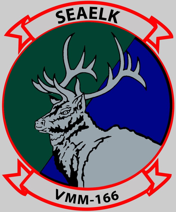 vmm-166 sea elk insignia crest patch badge usmc squadron mv-22b osprey 02