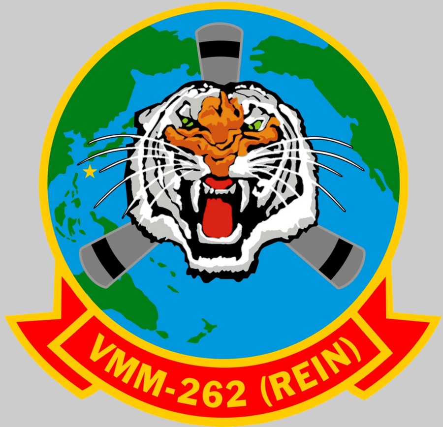 vmm-262 flying tigers insignia crest patch badge marine medium tiltrotor squadron usmc