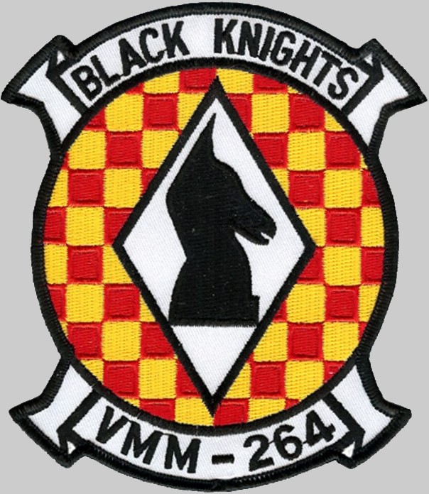 vmm-264 black knights insignia crest patch badge marine medium tiltrotor squadron usmc