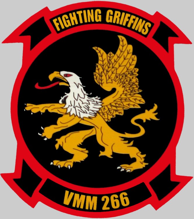 vmm-266 fighting griffins insignia crest patch badge marine medium tiltrotor squadron usmc