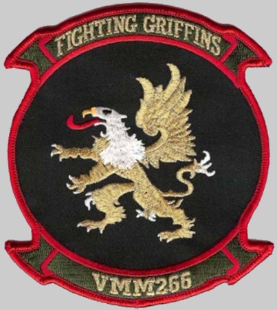 marine medium tiltrotor squadron vmm-266 fighting griffins patch insignia crest badge usmc mv-22b osprey 03