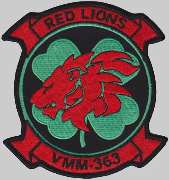 vmm-363 red lions insignia crest patch marine medium tiltrotor squadron usmc