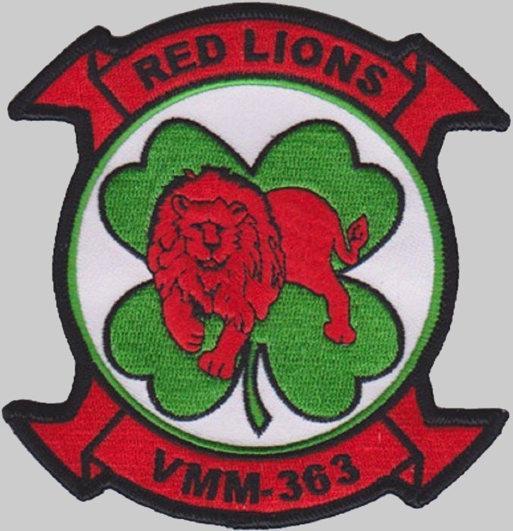 vmm-363 red lions patch insignia crest mv-22b osprey marine medium tiltrotor squadron 02