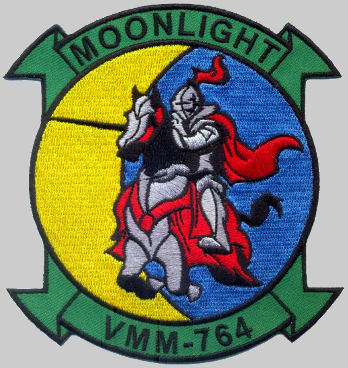 vmm-764 moonlight insignia crest patch badge marine maeium tiltrotor squadron usmc mv-22b osprey 02p