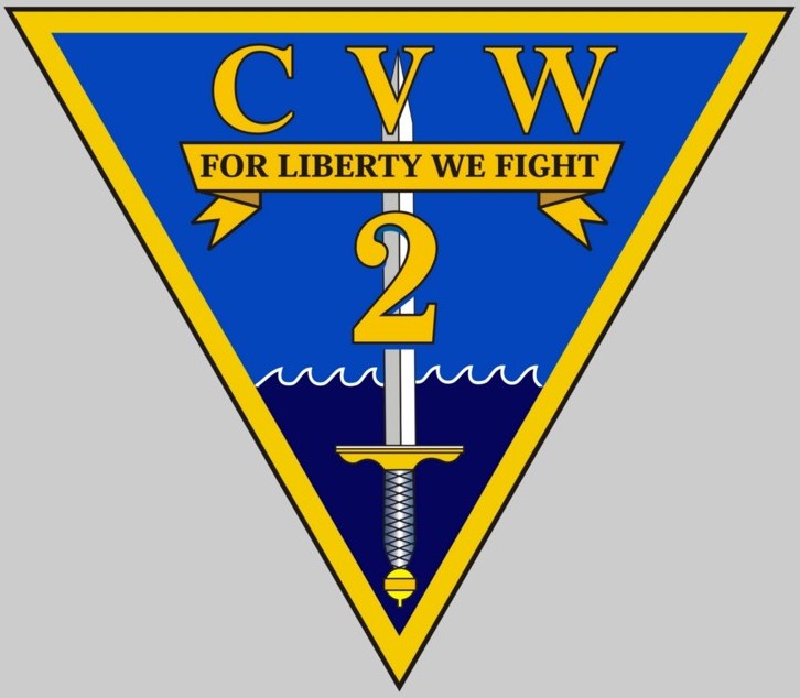 cvw-2 crest insignia patch badge carrier air wing us navy cvg cvn 02c