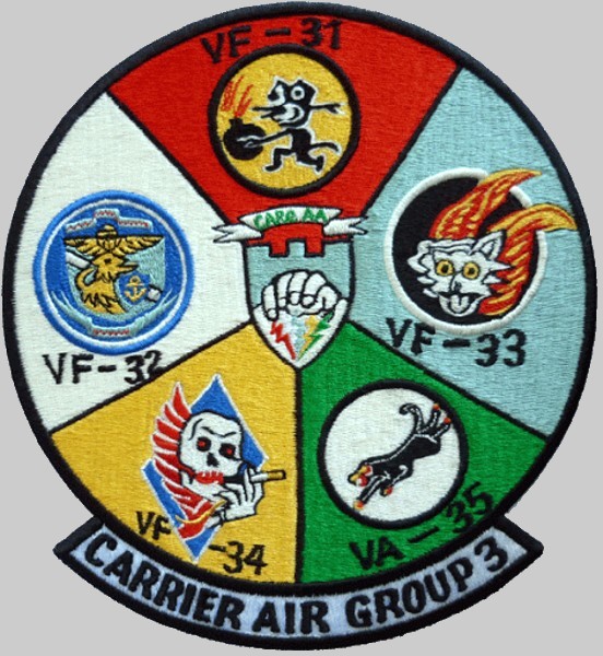 cvg-3 insignia crest patch badge carrier air group us navy 02p
