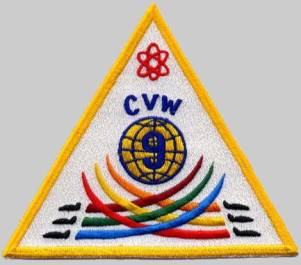 CVW-9 carrier air wing nine patch crest insignia