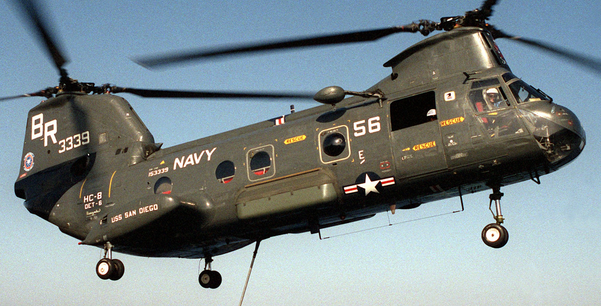 hc-8 dragon whales helicopter combat support squadron navy ch-46 sea knight 44