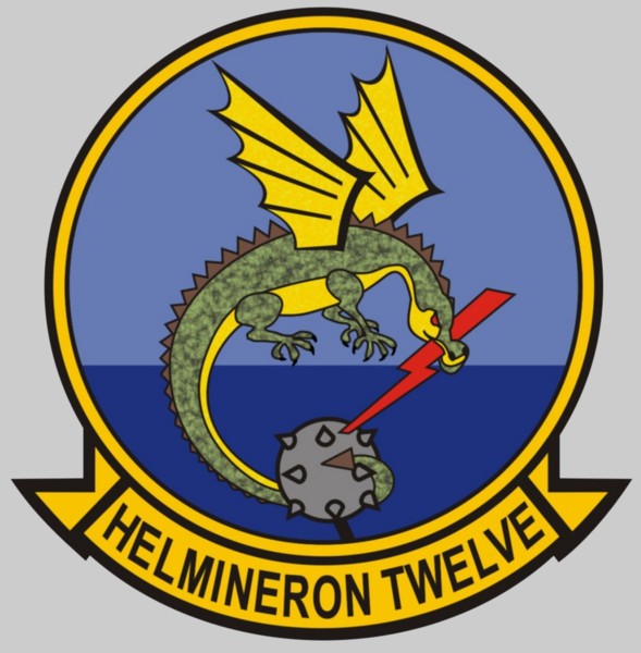 hm-12 sea dragons insignia crest patch badge helicopter mine countermeasures squadron navy 04