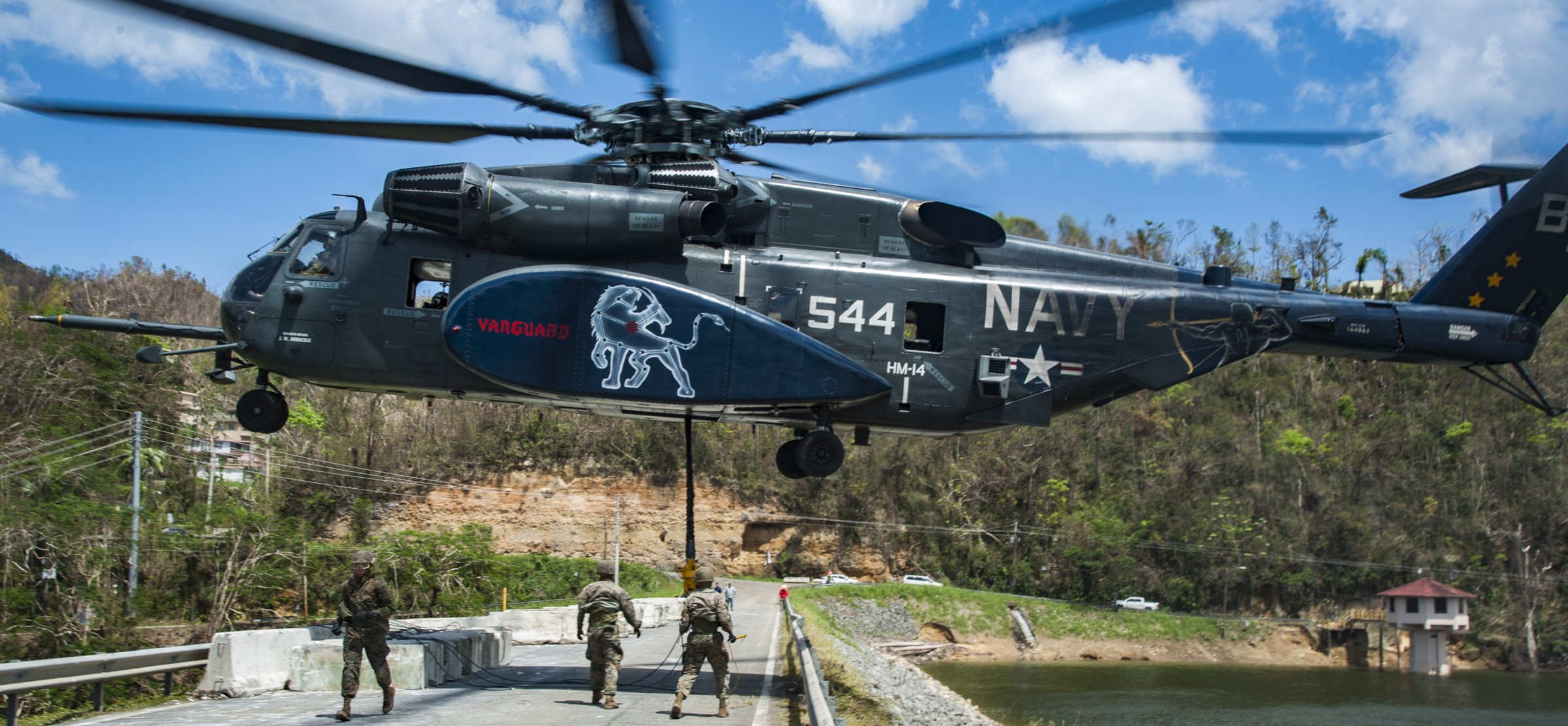 hm-14 vanguard helicopter mine countermeasures squadron navy mh-53e sea dragon 127 puerto rico hurricane maria