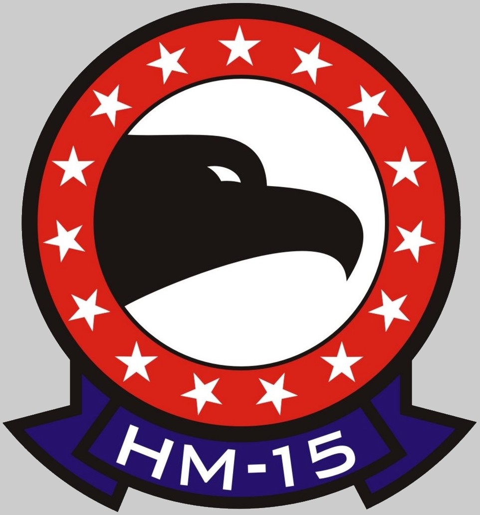 hm-15 blackhawks insignia crest patch badge helicopter mine countermeasures squadron us navy 02x