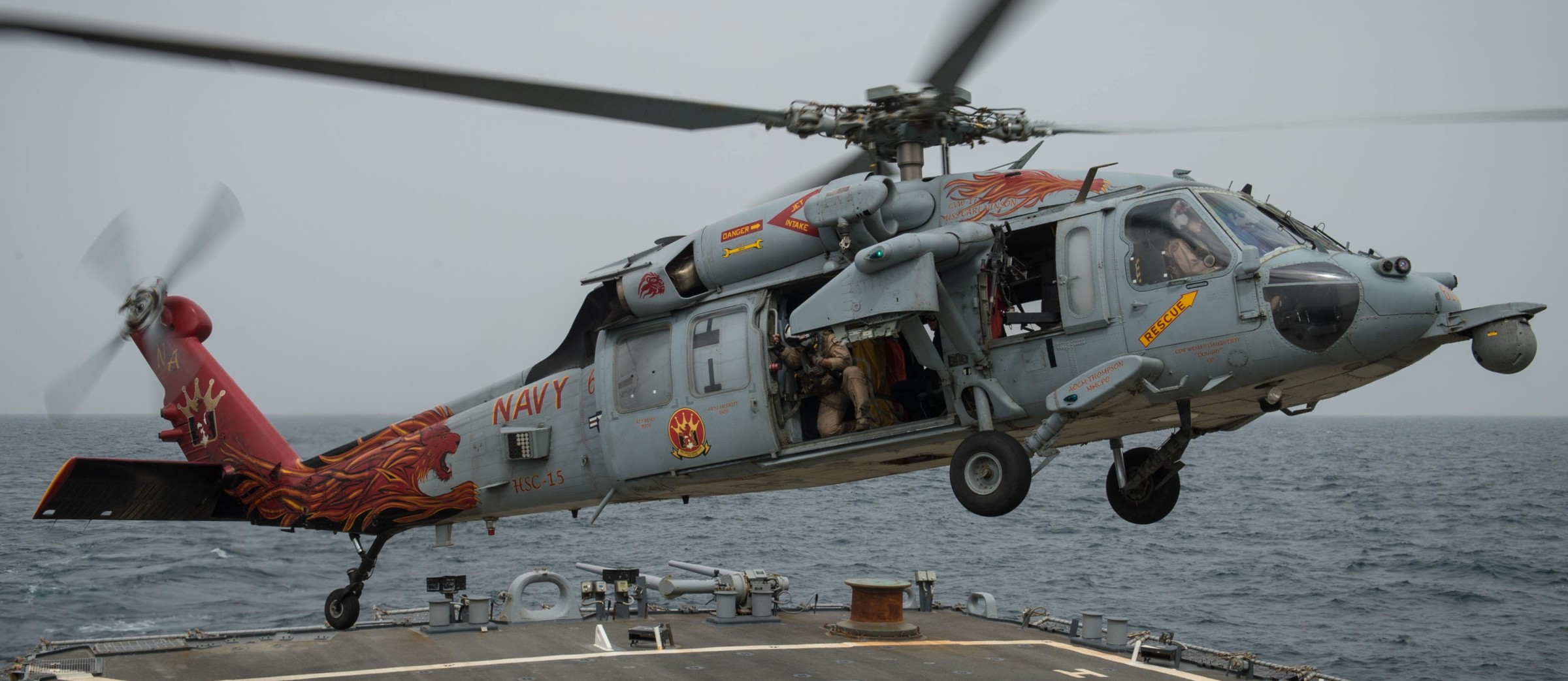 hsc-15 red lions helicopter sea combat squadron us navy mh-60s seahawk cvw-17 uss carl vinson cvn-70 87