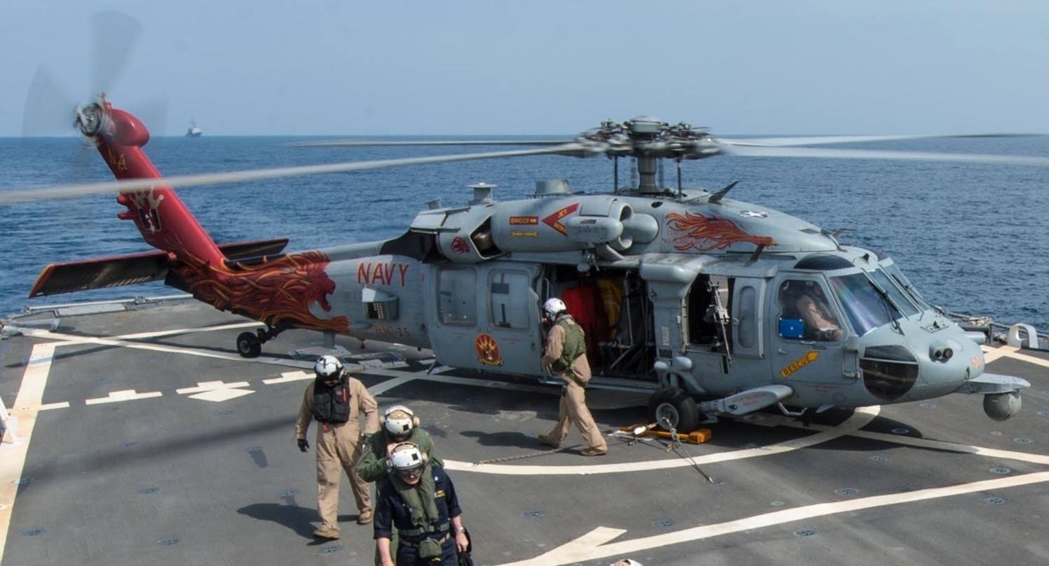 hsc-15 red lions helicopter sea combat squadron us navy mh-60s seahawk cvw-17 uss carl vinson cvn-70 91