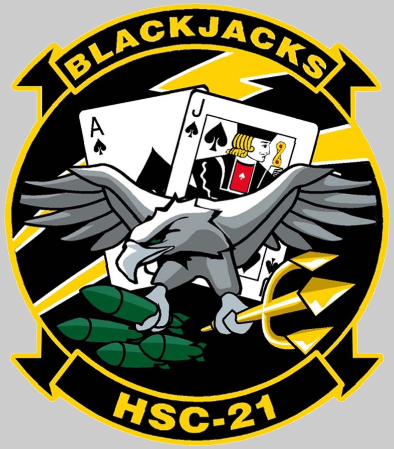 hsc-21 blackjacks insignia crest patch helicopter sea combat squadron us navy