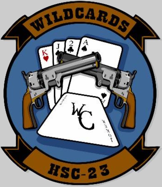hsc-23 wildcards insignia crest patch badge helicopter sea combat squadron us navy
