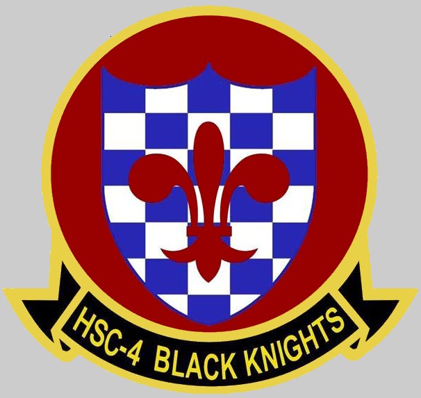 hsc-4 black knights insignia crest patch badge helicopter sea combat squadron us navy