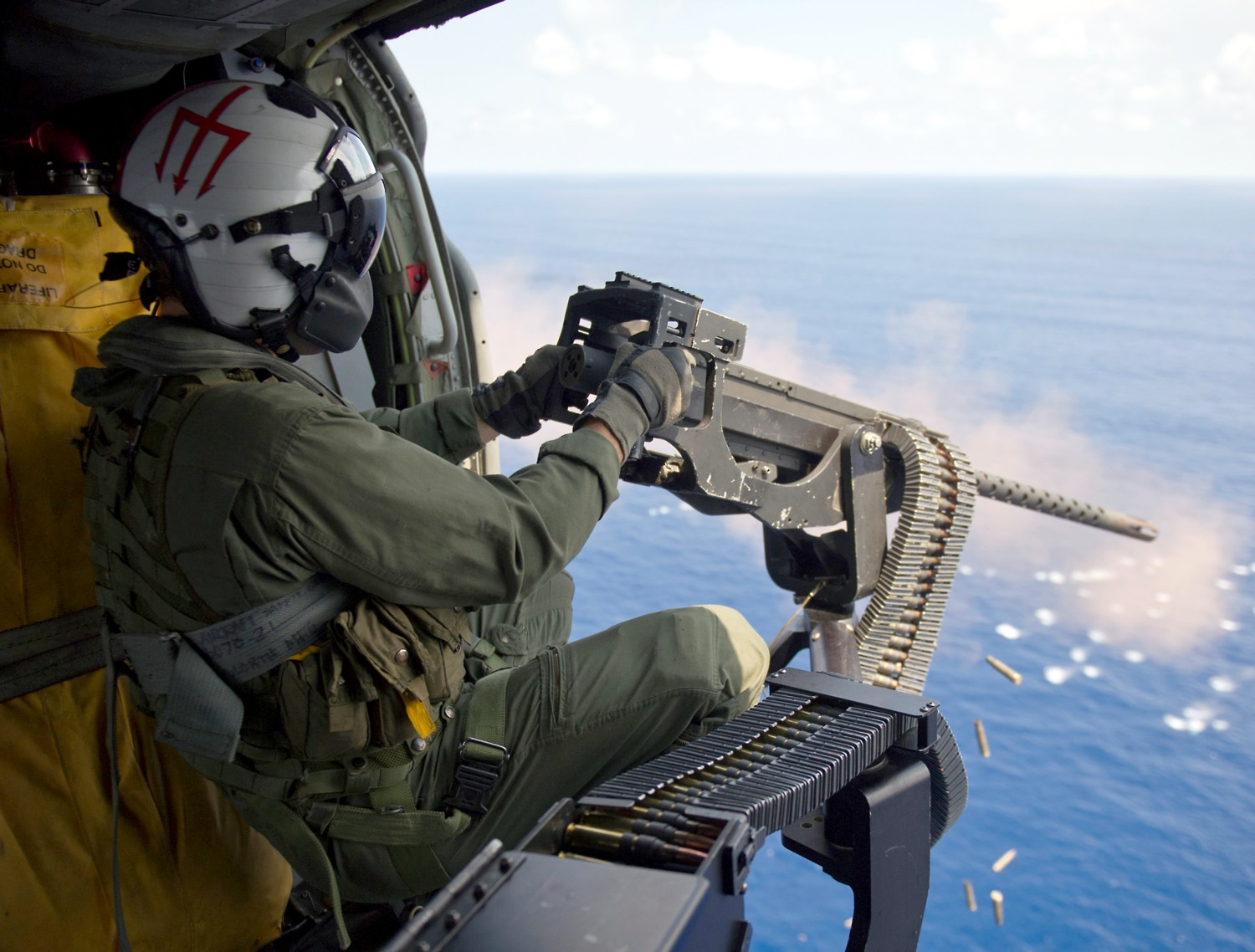 hsc-9 tridents door gunner caliber .50 machine gun seahawk