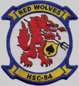 hsc-84 red wolves patch crest insignia badge helicopter sea combat squadron hh-60h seahawk