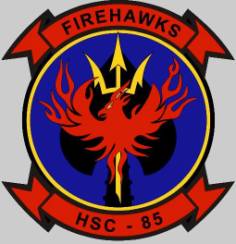hsc-85 firehawks insignia crest patch badge helicopter sea combat squadron hh-60h seahawk us navy helseacombatron